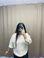 شومیز سیلک زرد کره ای زنانه