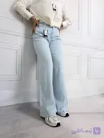 شلوار سیلک آبی یخی(آسمانی) مدل فول بگ ۲۰۵۳