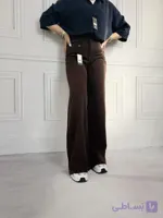شلوار سیلک قهوه ای فول بگ ۲۰۶۰