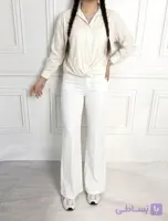 شلوار سیلک سفید فول بگ ۲۰۵۰