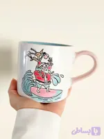 ماگ سرامیکی فانتزی وارداتی طرح گلهای کریسمسی