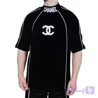 تیشرت آستین کوتاه مردانه مشکی طرح شب نما (کد X15C1)