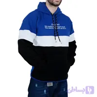 هودی کلاهدار مردانه آبی طرح رینگری (کد F86OA)