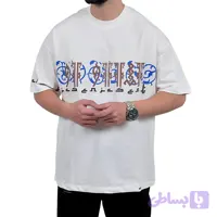 تیشرت مردانه سفید طرح ف ع ک