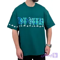 تیشرت مردانه سبز طرح ف ع ک