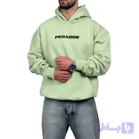 هودی پنبه سه نخ سبز ماچا مدل پگادور (کد M9BLX)
