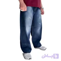شلوار جین بالنی مردانه آبی مدل زاپ