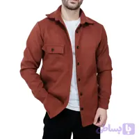 پیراهن پشمی مردانه آجری (کد GEAQT)
