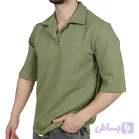 تیشرت آستین کوتاه مردانه سبز طرح باکسی (کد EJGUJ)