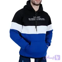 هودی کلاهدار مردانه مشکی آبی طرح رینگی (کد 8OWHW)