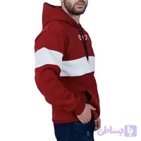 هودی کلاهدار مردانه قرمز-سفید طرح توکیو (کد IBJ6F)