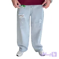 شلوار جین بالنی مردانه آبی روشن مدل تک زاپ