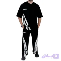 ست تیشرت و شلوار مردانه مشکی طرح بالنسیاگا (کد LPITT)