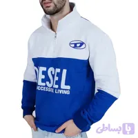 دورس مردانه سفید آبی طرح نیم زیپ (کد 21Q9S)
