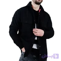 پیراهن کتی مردانه مشکی طرح جیبدار (کد 4HJDJ)