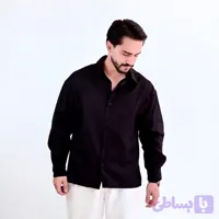 پیراهن آستین بلند مردانه مشکی مدل پِری