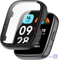 کاور محافظ بدنه گلس‌دار (PC) مناسب ساعت هوشمند شیائومی ردمی واچRedmi Watch 3- رنگ مشکی