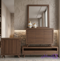 ست میز و آینه کنسول سام تک تمام MDF عرض 160 و 180 سانت در رنگ بندی های متنوع (کد UV1X5)