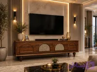 میزتلویزیون مدل حصیری تمام MDF عرض 180 با بهره گیری از بهترین یراق ها و رنگ بندی های متنوع