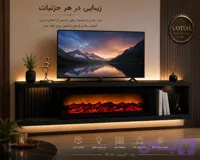 میزتلویزیون مدل شومینه ای تمام MDF عرض 160 با بهره گیری از بهترین یراق ها و رنگ بندی های متنوع