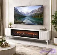 میز تلویزیون مدل شومینه ای تمام MDF با روکش 3 دهم FRP عرض 180 با بهترین یراق ها | در رنگ بندی متنوع