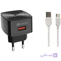 شارژر دیواری وریتی مدل AP-2118 به همراه کابل تبدیل USB-C