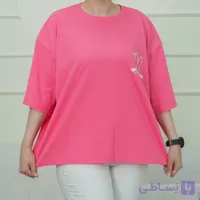 تیشرت کراپ باکس زنانه طرح خرگوش | 100٪ پنبه خالص کیوت و خنک فری سایز استایل لش