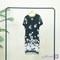 پیراهن زنانه وارداتی برند Chou Chou حریر شیشه‌ای آستردار آستین کوتاه | مجلسی و شیک سایز 38