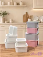 ظرف غذا مربع شیاردار جنس po/tpe