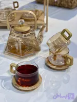 قوری فنجان چای چایخوری قوری دسته بامبو بامبو
