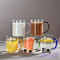 فنجان دسته رنگی چای و قهوه