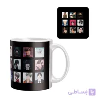 ماگ سرامیکی دسته و داخل سفید BTS-V FH-2303