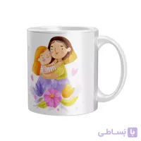 ماگ سرامیکی دسته و داخل سفید روز مادر FH-2562