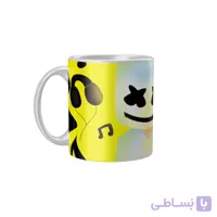 ماگ سرامیکی دسته و داخل سفید ماشمالو FH-2023