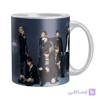 ماگ سرامیکی دسته و داخل سفید BTS FH-2047