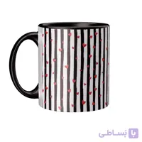 ماگ ولنتاین سرامیکی دسته و داخل مشکی FH-2220