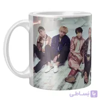 ماگ سرامیکی دسته و داخل سفید BTS FH-2239
