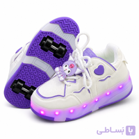 کفش اسکیتی BKG چراغ‌دار طرح کرومی ۴ چرخ تبدیل‌شونده 😍🛼✨