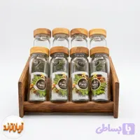 جا ادویه مکارتی ۸ عددی همراه استند چوبی