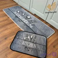 ست زیرسینکی و نمگیر 2 تکه برند هومیتو طرح KITCHEN قاشق و چنگال