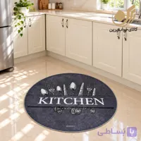 فرشینه گرد برند هومیتو طرح KITCHEN قاشق و چنگال