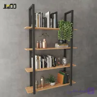 شلف دیواری کتابخانه چوبی