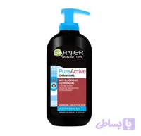 ژل شستشوی صورت زغالی گارنیر Garnier مدل Pure Active حجم 200 میلی لیتر - هلیا