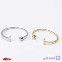 دستبند استیل B10-1 فنری ضد حساسیت | قابل تنظیم برای هر مچ در رنگ طلایی و نقره‌ای