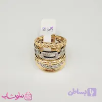 انگشتر زنانه YSX مدل پورتوفینو 5 لاین نگیندار طلایی نقره ای کد 5591