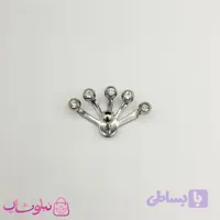 پیرسینگ گوش استیل مدل قایقی نقره ای رنگ با نگینهای سفید کد 119