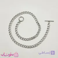 زنجیر زنانه کارتیه نقره ای استیل مدل قفل حلقه محور