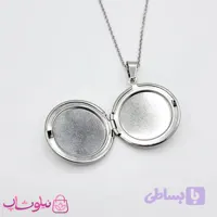گردنبند لاکت زنانه دایره نقره ای کد 210