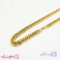 گردنبند مردانه کارتیه استیل طلایی کد 499