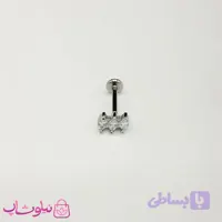 پیرسینگ گوش سه نگین با قفل تخت کد 199